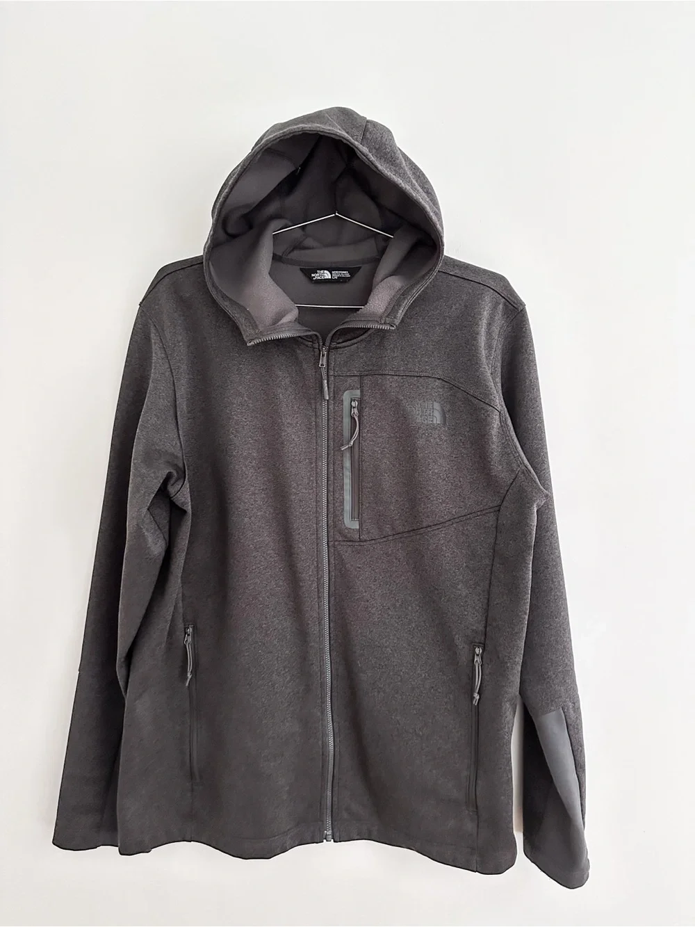 The North Face Canyonlands Full Zip Fleece Hoodie Dark Gray Heather Men's Large